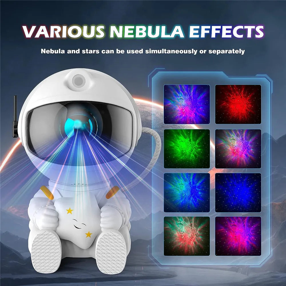 Galaxy Star Projector Starry Sky Night Light Astronaut Lamp Home Room