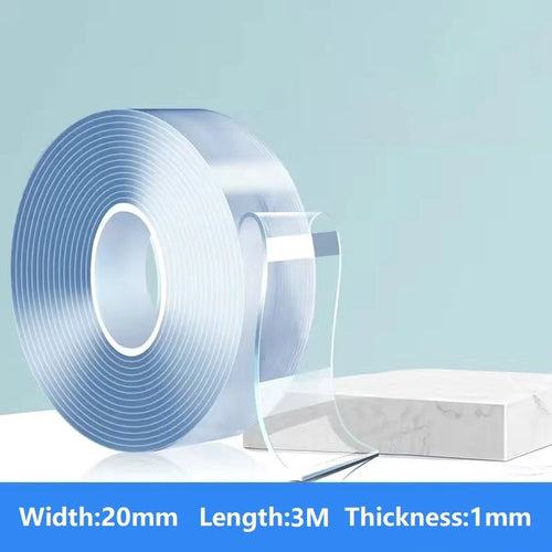 1/3/5M Double Sided Tape Transparent Acrylic Reusable Waterproof