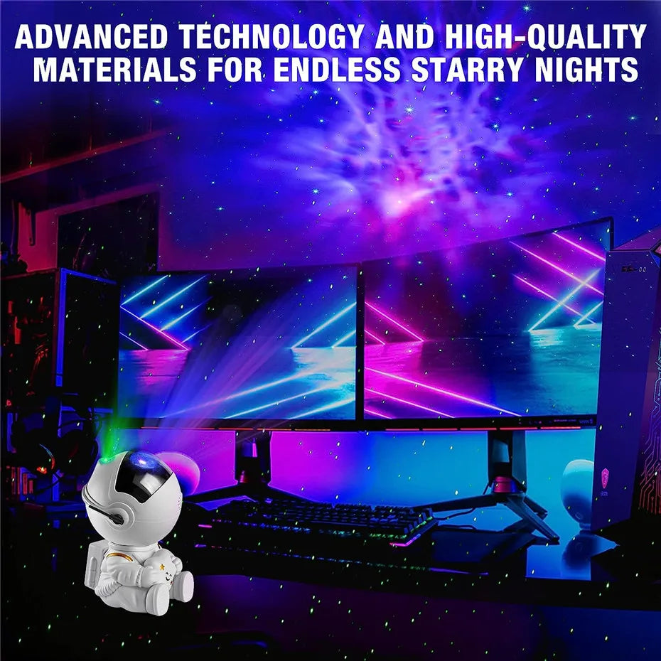 Galaxy Star Projector Starry Sky Night Light Astronaut Lamp Home Room