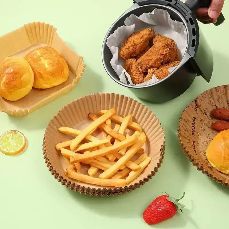 50/100PCS Air Fryer Disposable Paper Square Round Baking Paper