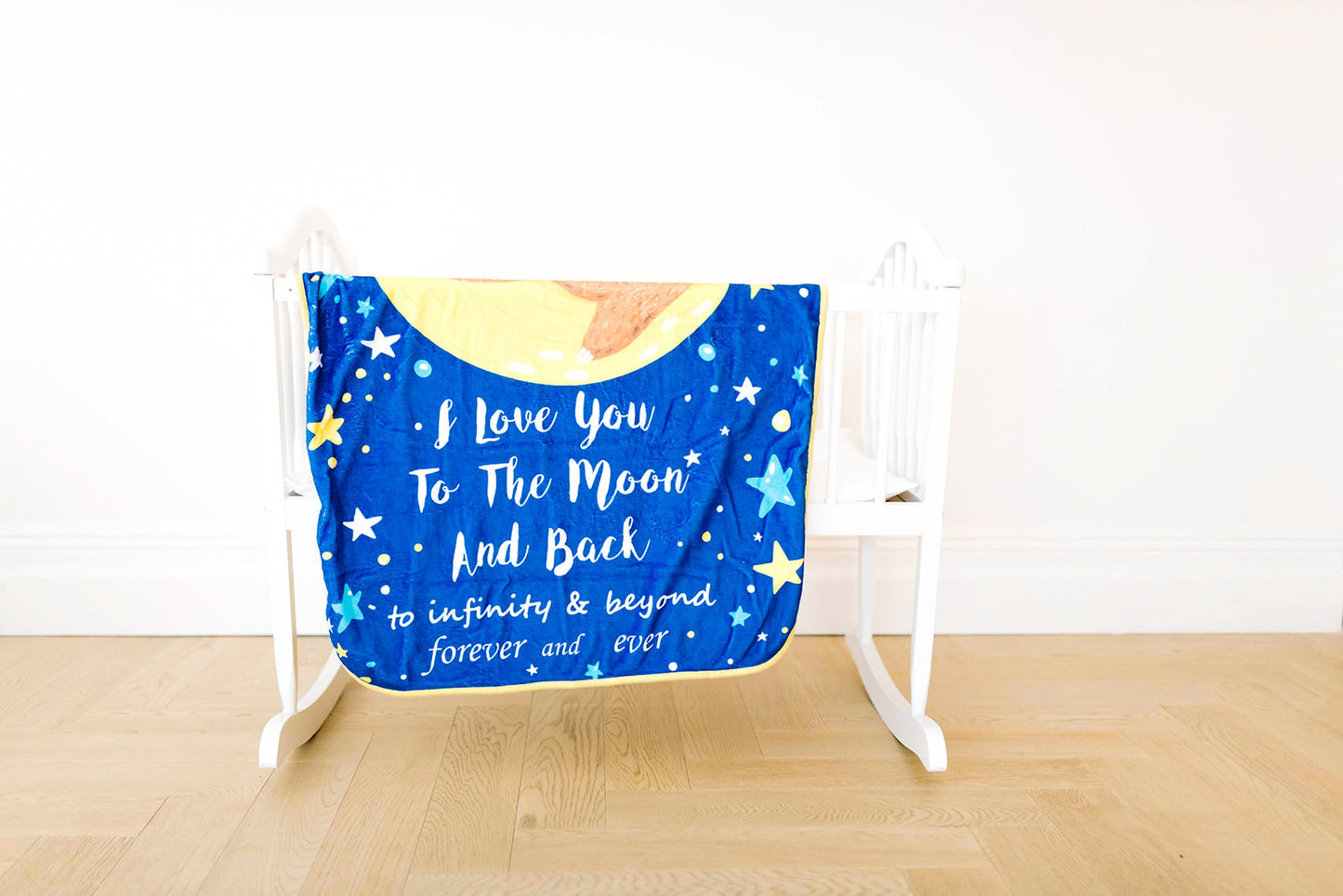 Baby Minky Sloth Blanket - Double Layers - I Love You to the Moon