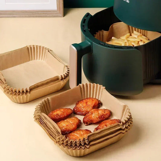 50/100PCS Air Fryer Disposable Paper Square Round Baking Paper